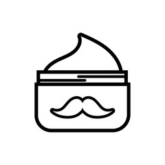 Sticker - cream pot with mustache product line style