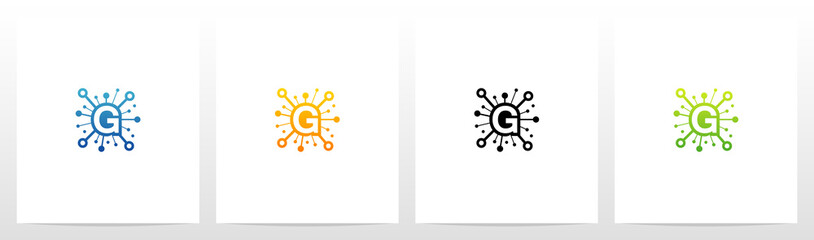Wall Mural -  Network Symbol On Letter Logo Design G