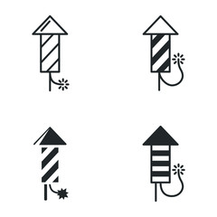 Leinwandbilder - Fireworks rocket icon template color editable. Fireworks rocket vector sign isolated on white background illustration for graphic and web design.