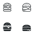 Burger icon template color editable. Burger symbol vector sign isolated on white background illustration for graphic and web design.