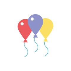 Poster - colors balloons helium floating icon