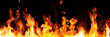 © ooddysmile - Panorama Fire flames on black background. fire burst texture for banner backdrop.