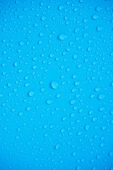  Water Drops On Blue Background.