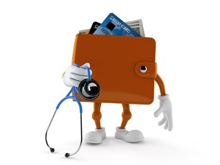 Poster - Wallet character holding stethoscope