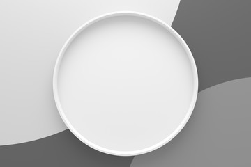 Wall Mural - abstract background of circle shape tray. 3d rendering.