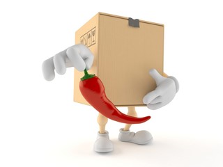 Poster - Package character holding hot pepper