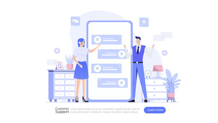 Wall Mural - Customer Support Vector Illustration Concept , Suitable for web landing page, ui, mobile app, editorial design, flyer, banner, and other related occasion