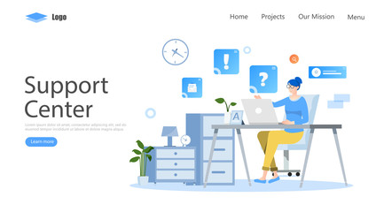 Wall Mural - Frequently Asked Questions Vector Illustration Concept , Suitable for web landing page, ui, mobile app, editorial design, flyer, banner, and other related occasion