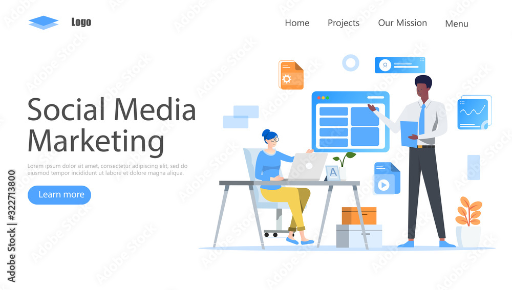 Social Media Marketing Vector Illustration Concept, Suitable for web ...