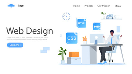 Wall Mural - Web Design Vector Illustration Concept, Suitable for web landing page, ui, mobile app, editorial design, flyer, banner, and other related occasion
