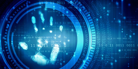 Fingerprint Scanning Technology Concept 2d Illustration