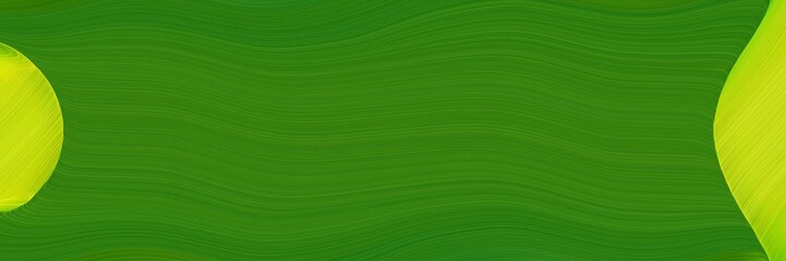Aufkleber - surreal banner with forest green, yellow green and green colors. fluid curved flowing waves and curves