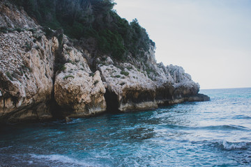 Cliffs of the islands of greece