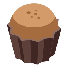 Wall Mural - Cocoa cupcake icon. Isometric of cocoa cupcake vector icon for web design isolated on white background
