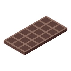 Sticker - Chocolate bar icon. Isometric of chocolate bar vector icon for web design isolated on white background