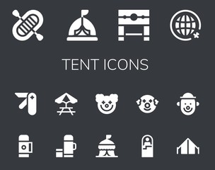 Poster - Modern Simple Set of tent Vector filled Icons