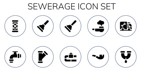 Wall Mural - sewerage icon set