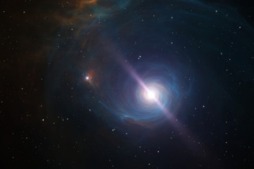 Wall Mural - Supermassive black hole in deep space