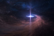 Supermassive black hole in deep space