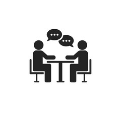 Meeting icon design. Business consulting icon in flat style design. Vector