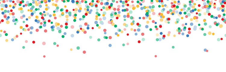 Wall Mural - seamless colored confetti on upper border with free space for text