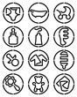 © Bogdan - Baby decorative icons on a white background