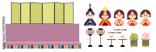 二段の雛壇と雛人形の切り抜きやすいイラストセット Stock Vector Adobe Stock 二段の雛壇と雛人形の切り抜きやすいイラストセット Stock Vector Adobe Stock