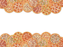 Banner With Different Types Of Pizza