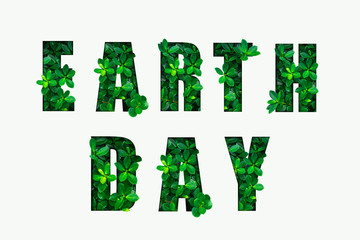 Wall Mural - EARTH DAY text on white background