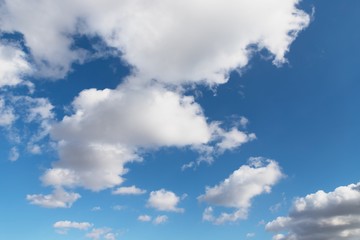 Wall Mural - Incredible blue sky with beautiful white clouds. Clouds floating on blue sky