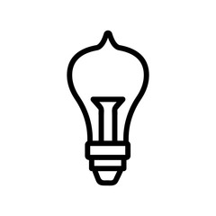 Poster - Light bulb icon vector. Thin line sign. Isolated contour symbol illustration