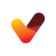 © adi - red letter v check logo design
