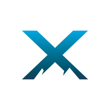 Blue Mountain Letter X Logo Design