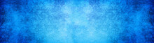 Blue Abstract Rustic Leather Texture Background Banner Panorama