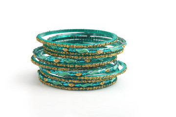 Indian traditional colorful glass bangles with unique design