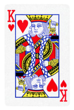 King Of Hearts Playing Card - Isolated On White (clipping Path Included)