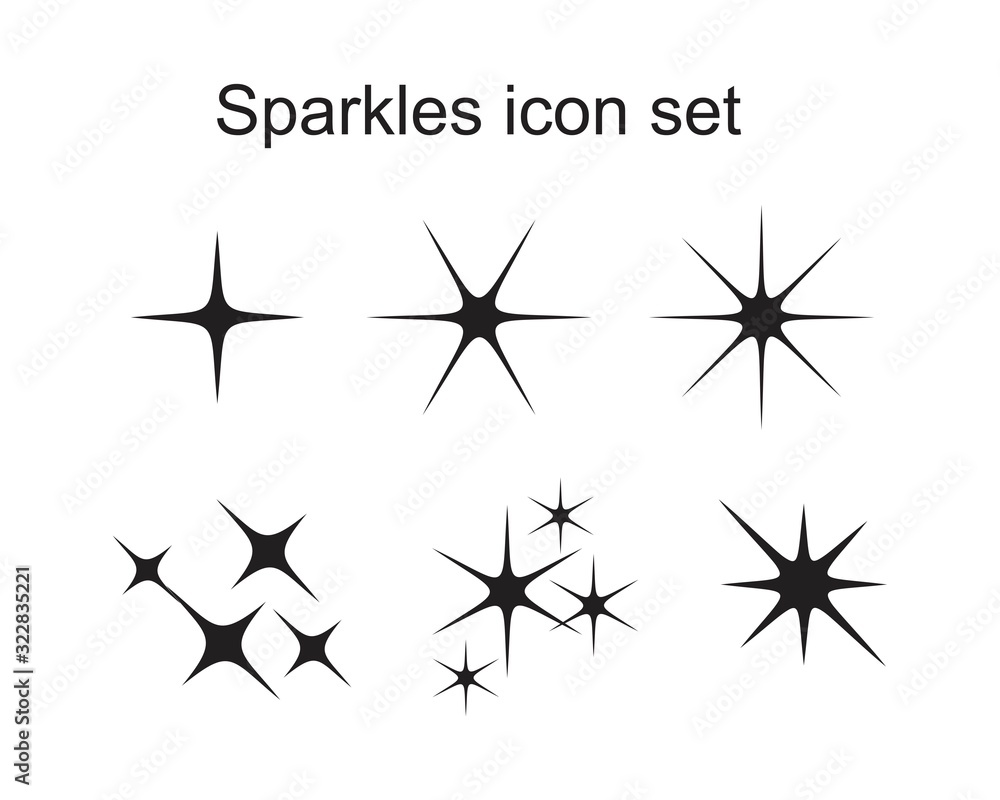 Sparkles Icon template black color editable. Sparkles Icon symbol Flat ...