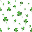 © skrotov - St. Patrick's Day 3d effect clover over space background. Decorative greeting grungy or postcard. Seamless texture. 3d illustration