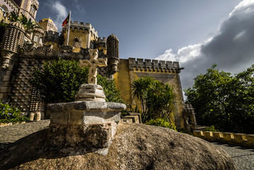 Portugal. Pena Palace in the municipality of Sintra, on the Portuguese Riviera.