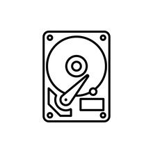 Hard Disk Vector Icon style illustration Line Data Science EPS 10