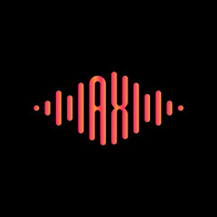 letter A X with Pulse music player element. sound wave logo concept, Multimedia Technology themed, Abstract Shape. Logo template electronic music, equalizer, store, DJ, nightclub, disco. - vector