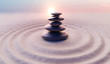 Zen-like balanced stones in stack. Harmony and meditation concep