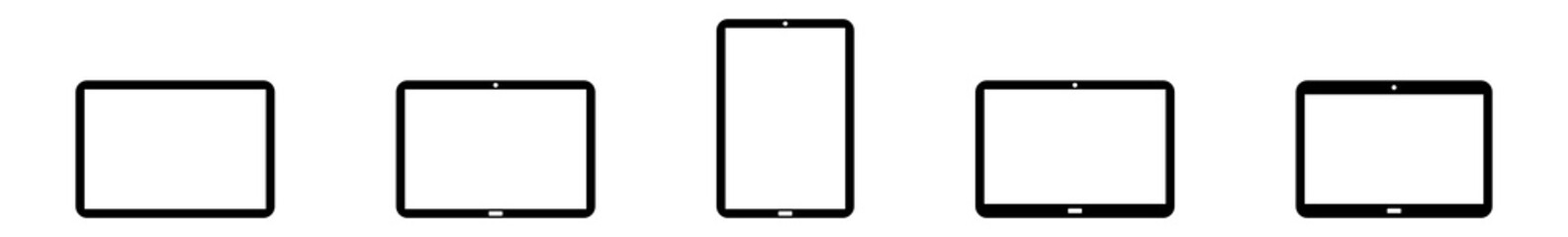 Wall Mural - tablet computer icon black | tablet pc illustration | smartphone mobile phone symbol | display logo 