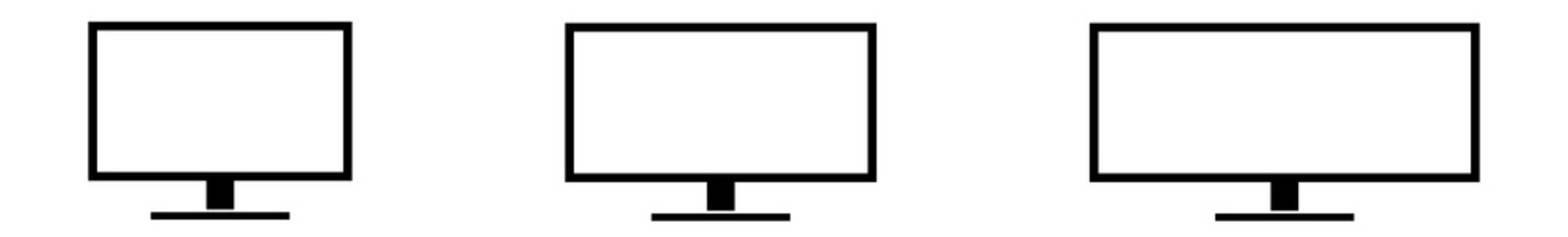 Wall Mural - screen icon black | monitor illustration | computer display symbol | device logo | tv television sig