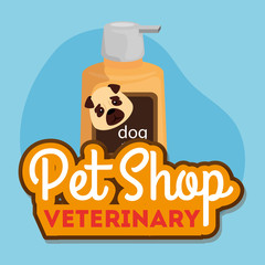 Sticker - pet shop veterinary with care bottle for dog