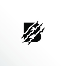Initial Letter B With Claw Scratch Logo Design