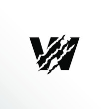 Initial Letter W With Claw Scratch Logo Design