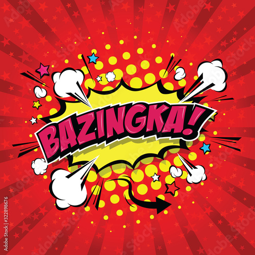 Cuadros en Lienzo Bazinga! Comic Speech Bubble, Cartoon
