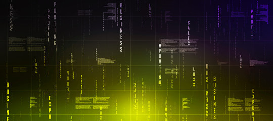 2d illustration abstract digital binary data on computer screen