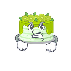 Sticker - Kiwi cake cartoon character style having angry face